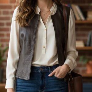 Amanda Smith Dark Brown Leather Vest